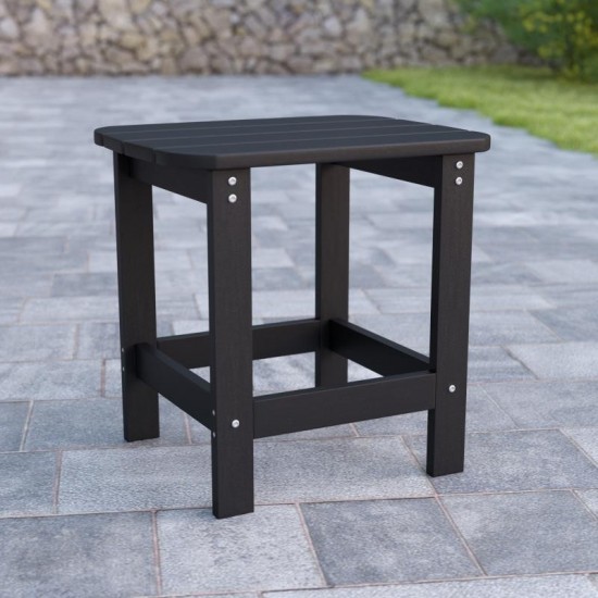 Flash Furniture Charlestown Black Adirondack Side Table JJ-T14001-BLK-GG