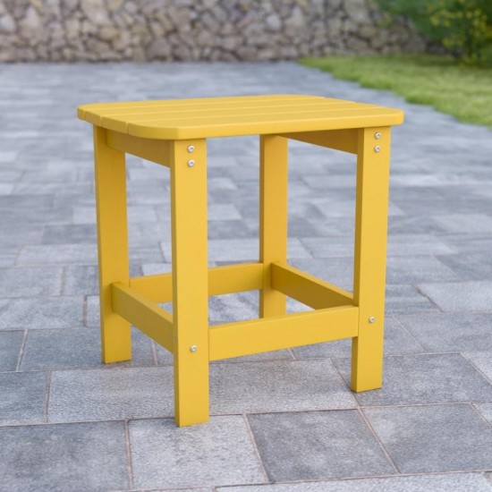 Flash Furniture Charlestown Yellow Adirondack Side Table JJ-T14001-YLW-GG