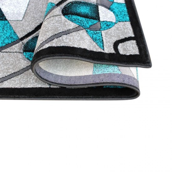 Flash Furniture Elias Collection Turquoise 2x7 Abstract Rug KP-RG950-27-TQ-GG