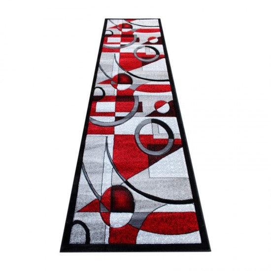 Flash Furniture Elias Collection Red 3x10 Abstract Rug KP-RG950-310-RD-GG