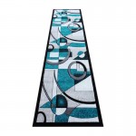 Flash Furniture Elias Collection Turquoise 3x10 Abstract Rug KP-RG950-310-TQ-GG