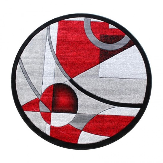 Flash Furniture Elias Collection Red 5x5 Abstract Rug KP-RG950-55-RD-GG