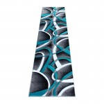 Flash Furniture Atlan Collection 2x7 Turquoise Abstract Rug KP-RG951-27-TQ-GG