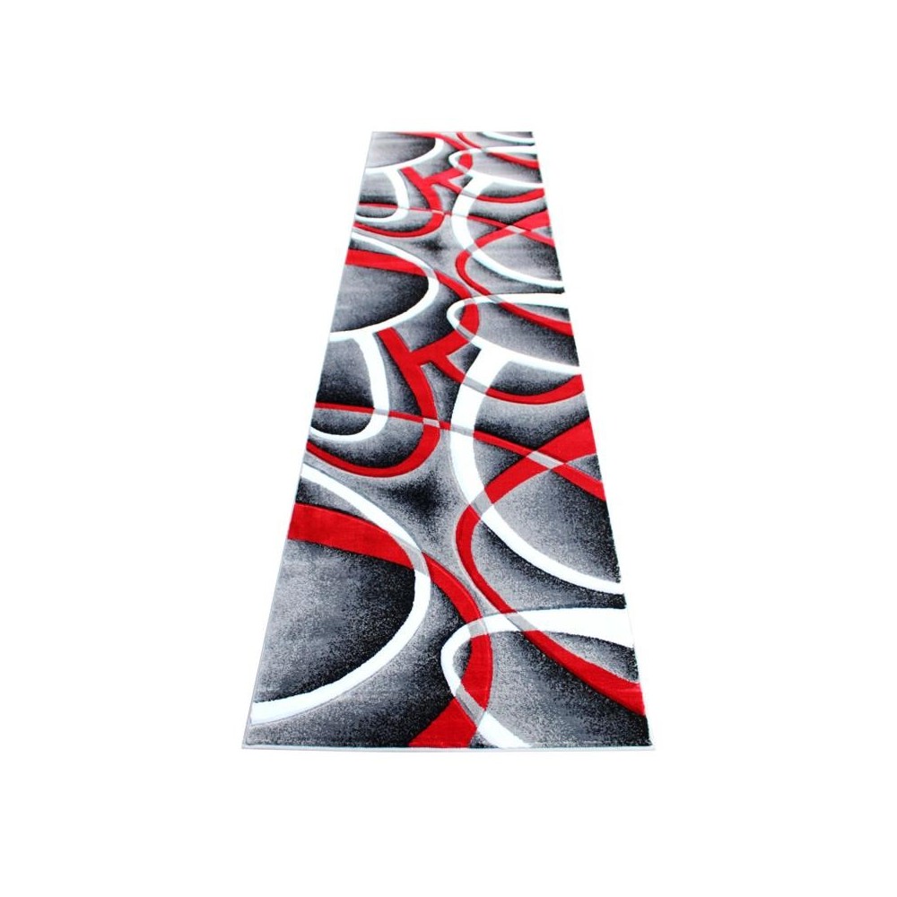 Flash Furniture Atlan Collection 3x10 Red Abstract Rug KP-RG951-310-RD-GG