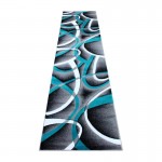 Flash Furniture Atlan Collection 3x10 Turquoise Abstract Rug KP-RG951-310-TQ-GG