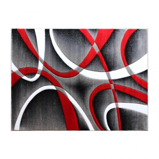 Flash Furniture Atlan Collection 2x7 Red Abstract Rug KP-RG951-57-RD-GG