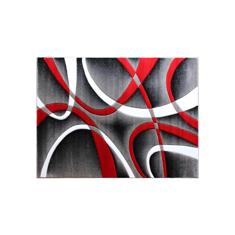 Flash Furniture Atlan Collection 2x7 Red Abstract Rug KP-RG951-57-RD-GG