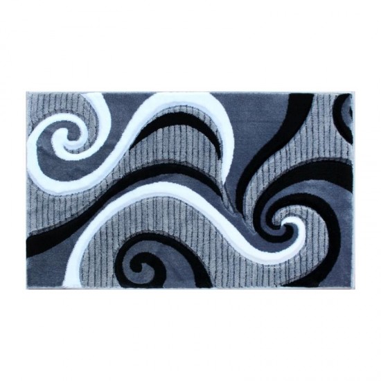 Flash Furniture Athos Collection 2x3 Gray Abstract Rug KP-RG952-23-GY-GG