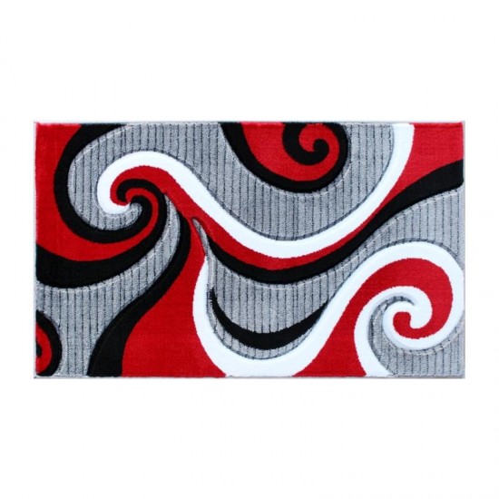 Flash Furniture Athos Collection 2x3 Red Abstract Rug KP-RG952-23-RD-GG