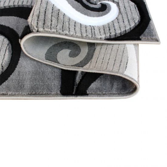 Flash Furniture Athos Collection 2x7 Gray Abstract Rug KP-RG952-27-GY-GG