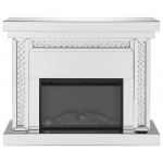 ACME Nysa Fireplace, Mirrored & Faux Crystals
