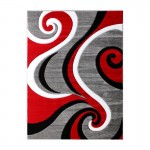 Flash Furniture Athos Collection 5x7 Red Abstract Rug KP-RG952-57-RD-GG