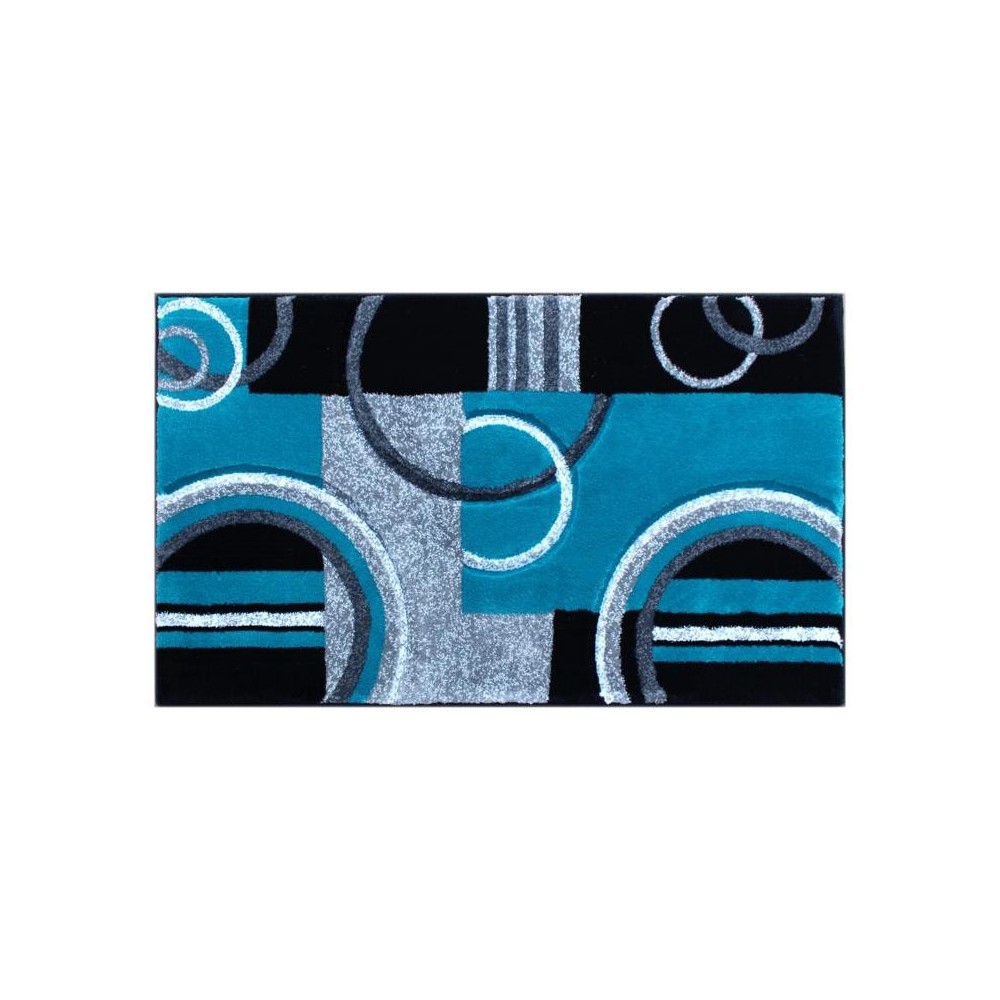 Flash Furniture Audra Collection 2x3 Turquoise Geometric Rug KP-RG953-23-TQ-GG