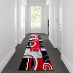 Flash Furniture Audra Collection 3x10 Red Geometric Rug KP-RG953-310-RD-GG