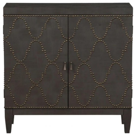 ACME Cherie Console Table, Antique Black (Gold Nailhead)