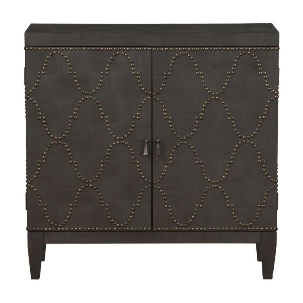 ACME Cherie Console Table, Antique Black (Gold Nailhead)