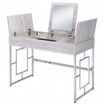 ACME Saffron Vanity Desk, Natural & Chrome
