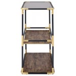 ACME Heleris Console Table, Black/Gold & Smoky Glass