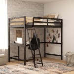 Flash Furniture Riley Espresso Twin Loft Bed Frame MH-LBD5-ESP-T-GG