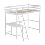 Flash Furniture Riley White Twin Loft Bed Frame MH-LBD5-WH-T-GG