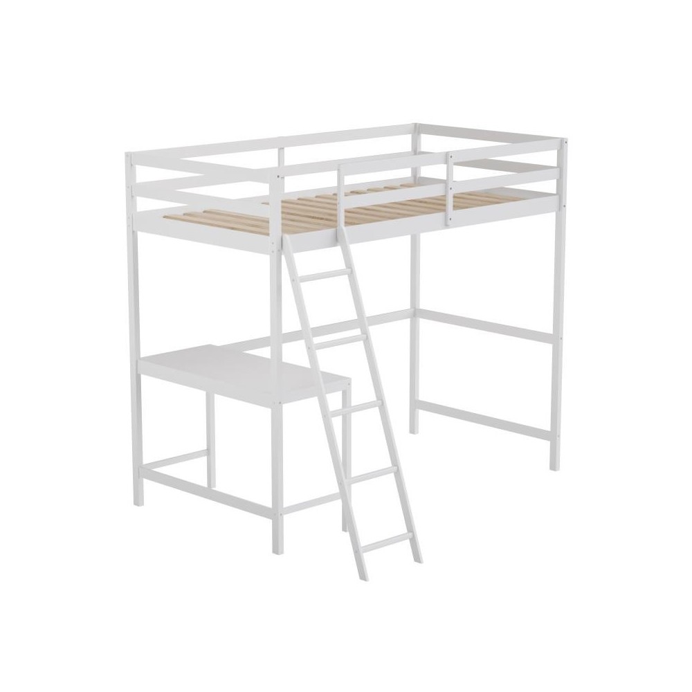 Flash Furniture Riley White Twin Loft Bed Frame MH-LBD5-WH-T-GG