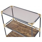 ACME Heleris Console Table, Black/Gold & Smoky Glass