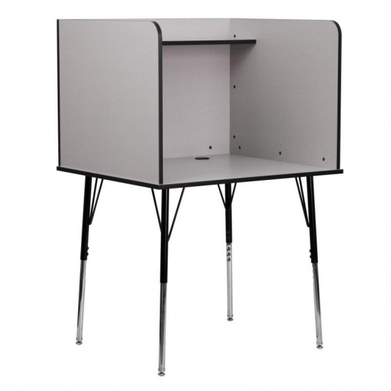 Flash Furniture Justin Grey Adjustable Study Carrel MT-M6221-SGLSC-GREY-GG