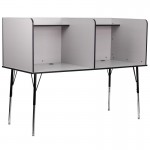 Flash Furniture Michael Grey Double Study Carrel MT-M6222-DBLSC-GRY-GG