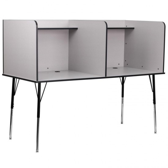 Flash Furniture Michael Grey Double Study Carrel MT-M6222-DBLSC-GRY-GG