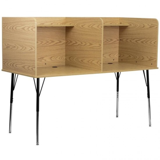 Flash Furniture Michael Oak Double Study Carrel MT-M6222-DBLSC-OAK-GG