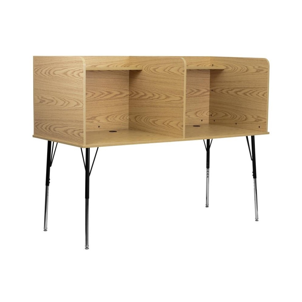 Flash Furniture Michael Oak Double Study Carrel MT-M6222-DBLSC-OAK-GG