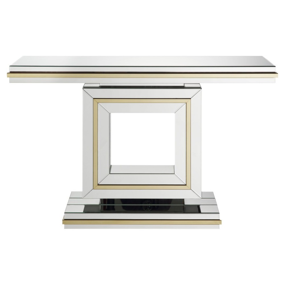 ACME Osma Console Table, Mirrored & Gold ACME Osma Console Table, Mirrored & Gold