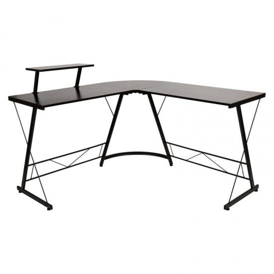 Flash Furniture Ginny L-Shaped Computer Gaming Desk NAN-CD-22181-BK-BK-GG