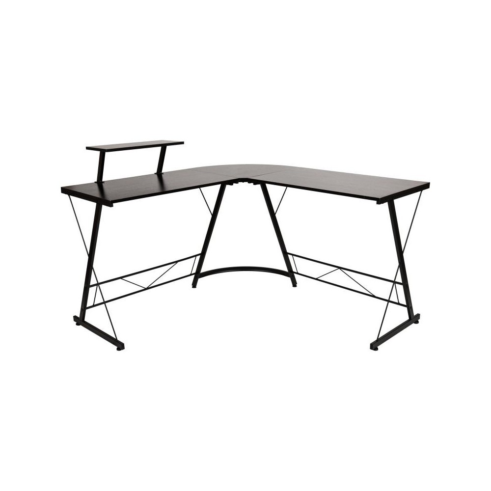 Flash Furniture Ginny L-Shaped Computer Gaming Desk NAN-CD-22181-BK-BK-GG