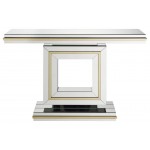 ACME Osma Console Table, Mirrored & Gold
