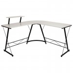 Flash Furniture Ginny L-Shaped Computer Gaming Desk NAN-CD-22181-WH-BK-GG