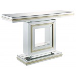 ACME Osma Console Table, Mirrored & Gold