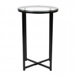 Flash Furniture Glass End Table-Black Frame NAN-JH-1786ET-BK-GG