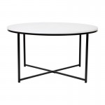 Flash Furniture White Coffee Table-Black Frame NAN-JH-1787CT-BK-GG