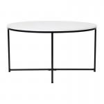 Flash Furniture White Coffee Table-Black Frame NAN-JH-1787CT-BK-GG