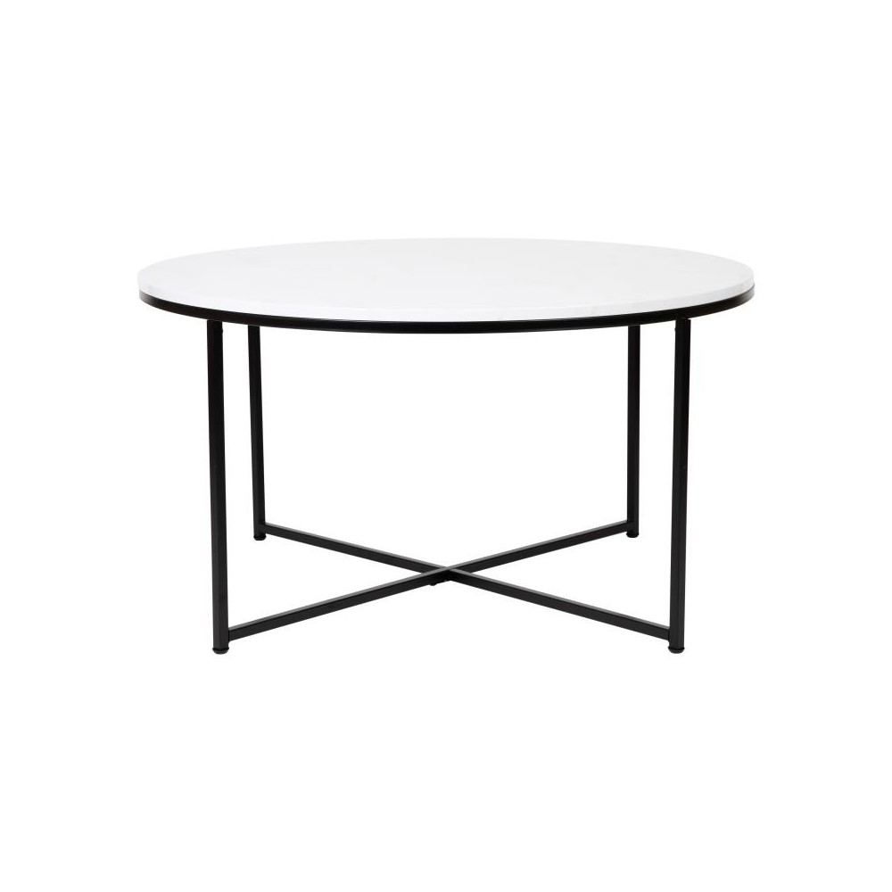 Flash Furniture Marble/Black Coffee Table NAN-JH-1787CT-MRBL-BK-GG