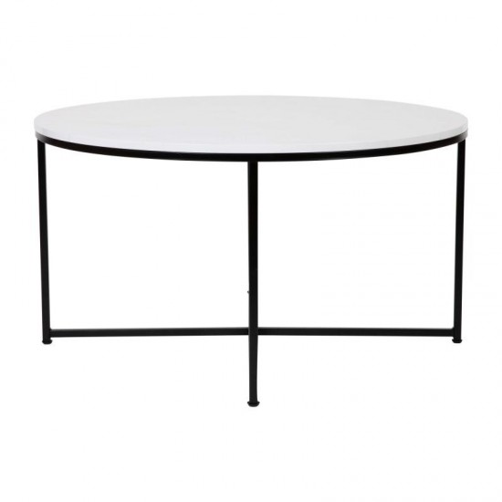 Flash Furniture Marble/Black Coffee Table NAN-JH-1787CT-MRBL-BK-GG