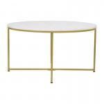 Flash Furniture Marble Coffee Table-Gold Frame NAN-JH-1787CT-MRBL-GG