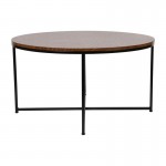 Flash Furniture Hampstead Collection Walnut Coffee Table NAN-JH-1787CT-WAL-BK-GG