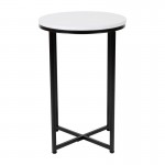 Flash Furniture White End Table-Black Frame NAN-JH-1787ET-BK-GG