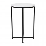 Flash Furniture White End Table-Black Frame NAN-JH-1787ET-BK-GG