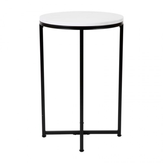 Flash Furniture Marble End Table-Black Frame NAN-JH-1787ET-MRBL-BK-GG