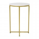 Flash Furniture Marble End Table-Gold Frame NAN-JH-1787ET-MRBL-GG