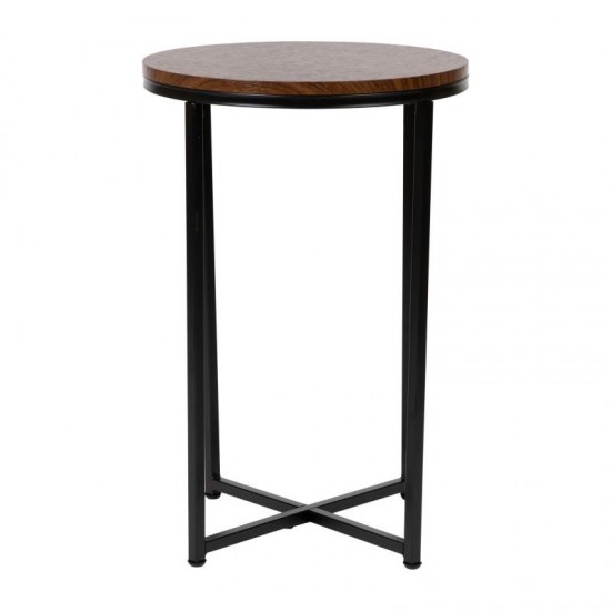 Flash Furniture Walnut End Table-Black Frame NAN-JH-1787ET-WAL-BK-GG