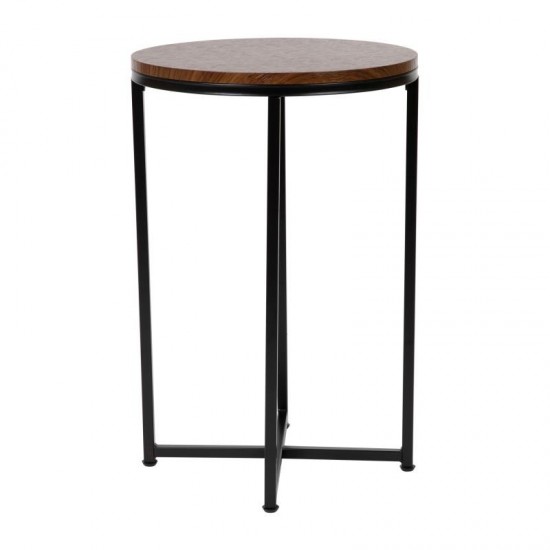 Flash Furniture Walnut End Table-Black Frame NAN-JH-1787ET-WAL-BK-GG